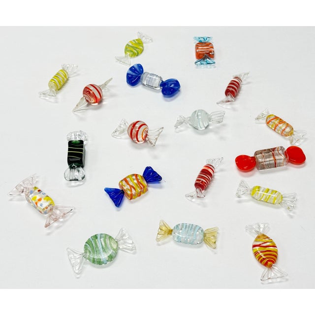 Figurative Vintage Murano Style Blown Glass Wrap Candies Set of 18 For Sale - Image 3 of 6