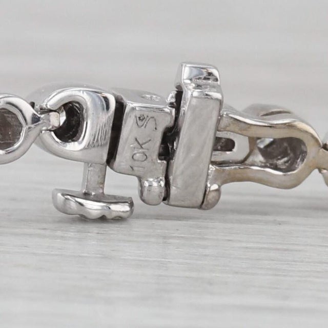 Metal 0.80ctw Diamond Tennis Bracelet 10k White Gold 6.75" 3mm For Sale - Image 7 of 8