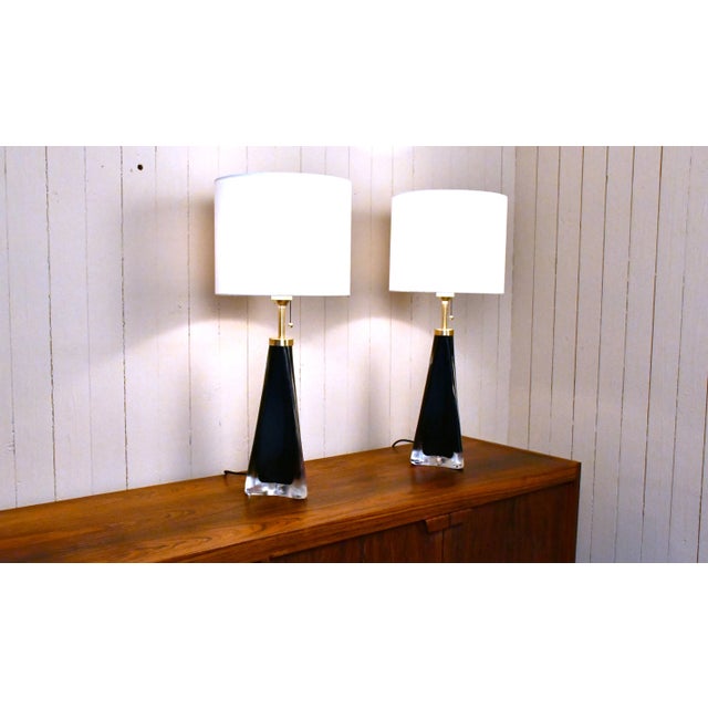 Large Swedish Art Glass Model Rd1319 Table Lamps by Carl Fagerlund for Orrefors, 1950s, Set of 2 For Sale - Image 13 of 13