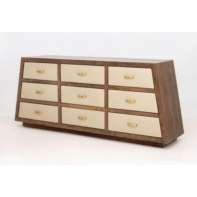 Late 20th Century Modern Mahogany Trapezoidal Dresser For Sale - Image 5 of 9