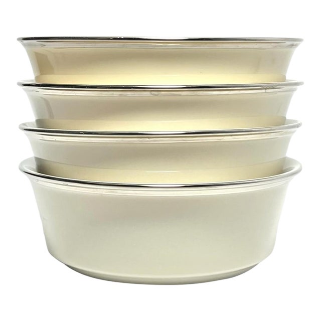Contemporary Lenox “Solitaire” Bone China Dessert Bowls - Set of 4 For Sale