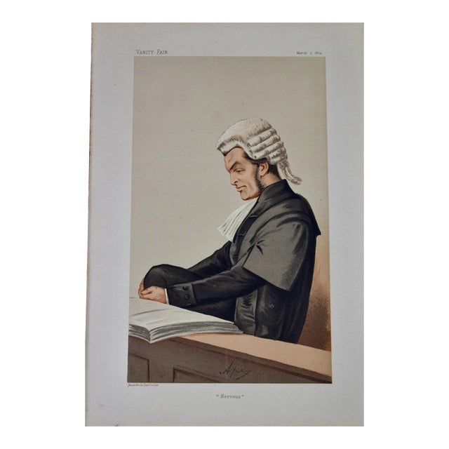 Sir Henry James, Statesman: 19th C. Vanity Fair Caricature by Pellegrini (Ape), 1874 For Sale