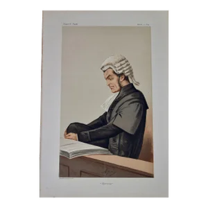 Sir Henry James, Statesman: 19th C. Vanity Fair Caricature by Pellegrini (Ape), 1874