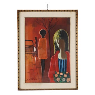 Eliano Fantuzzi, Figurative Composition, Oil Painting on Canvas, Framed For Sale