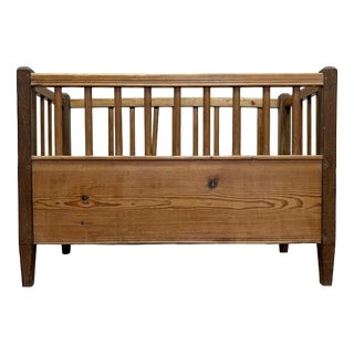 Antique Farmhouse Softwood Baby Bed, 1900s For Sale