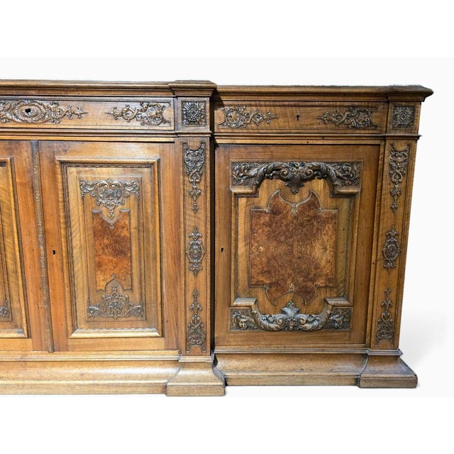 Large 19th Century French Fruitwood Sideboard with One-Piece Veined Marble Top, 1809 For Sale - Image 6 of 14