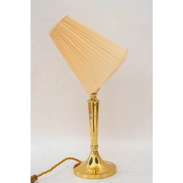 Art Deco Table Lamp with Fabric Shade, Vienna, 1920s For Sale - Image 3 of 18