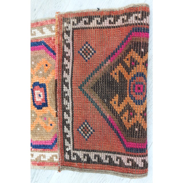 Turkish Mini Rug - 18" X 33.5" For Sale - Image 10 of 11
