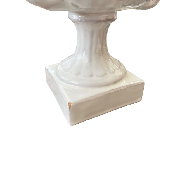 Mid-20th Century Italian Neoclassical White Glazed Ceramic Urn, 10.5" For Sale - Image 11 of 11