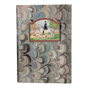 Vintage Italian Il Papiro Marbled Equestrian Sketchbook Notebook
