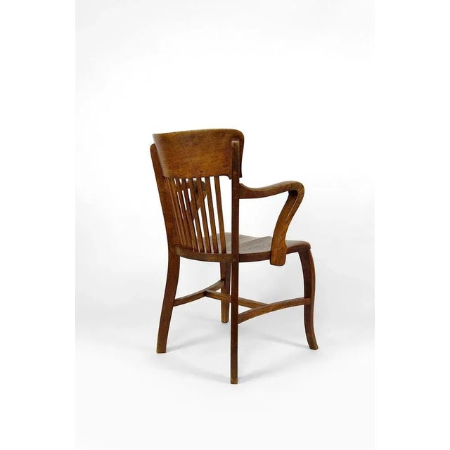 American Oak Office Armchair, 1900s For Sale - Image 5 of 11