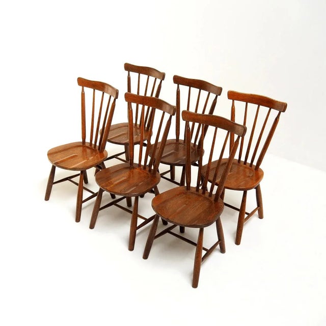 Set of six chairs in the minimalist Japandi style. Simplicity, natural materials and traditional techniques are the main...