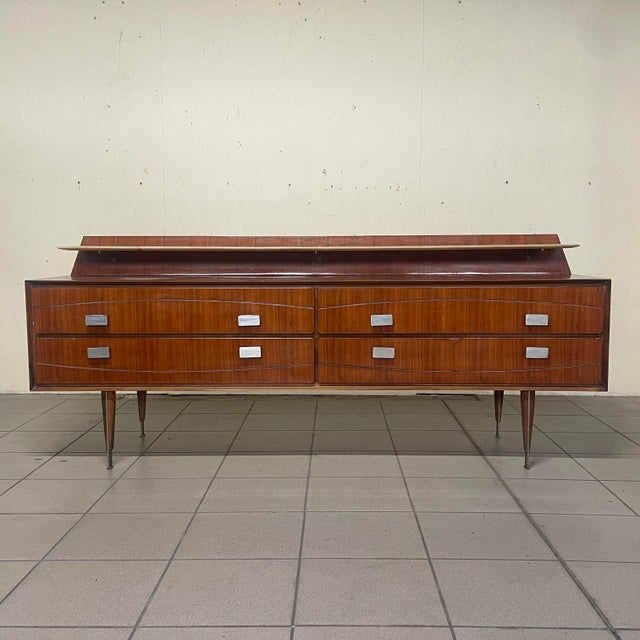 Wooden Sideboard with Marble Shelf, 1950s For Sale - Image 6 of 12