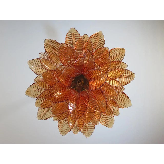 Glass Italian Murano Six-Tier Amber Felci Glass Chandelier – 36 Glasses For Sale - Image 7 of 8