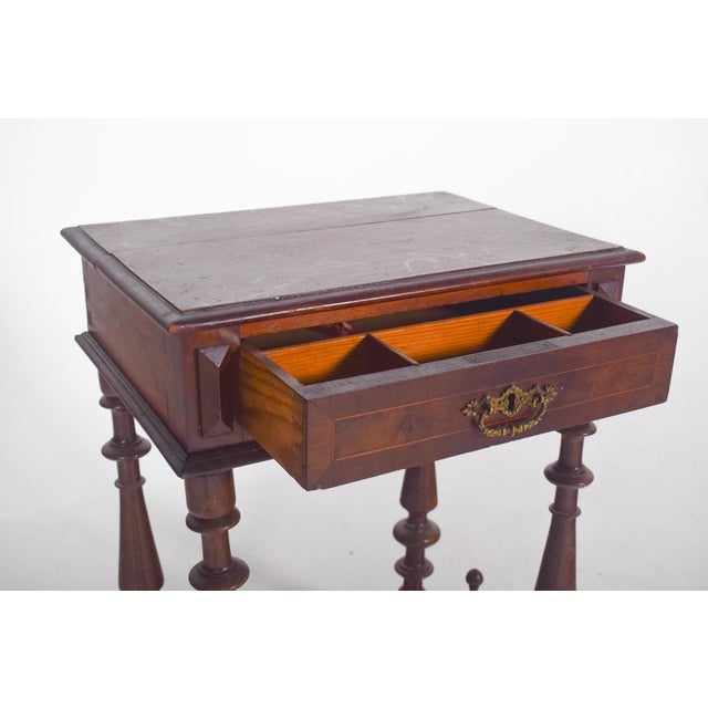 Wood English Victorian Sewing Table with Drawer, 1890s For Sale - Image 7 of 8