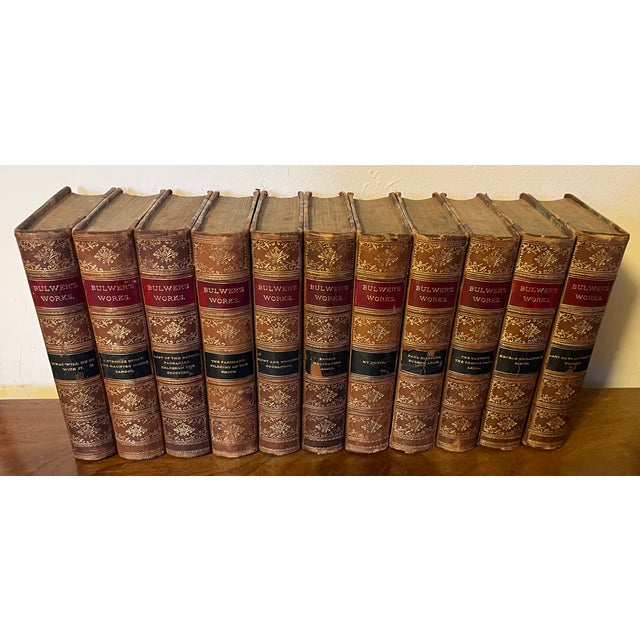 Antique 19th Century Leather Bindings - Books by Sir Edward Bulwer Lytton - 11 Volumes For Sale - Image 11 of 11