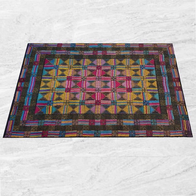 Mid-Century Modern Italian Geometric Woolen Rug by Missoni for T&J Vestor, 1980s For Sale - Image 3 of 13