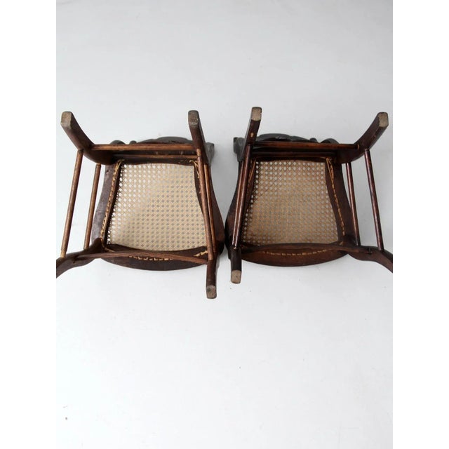 Antique Caned Seat Chairs Pair For Sale - Image 9 of 11