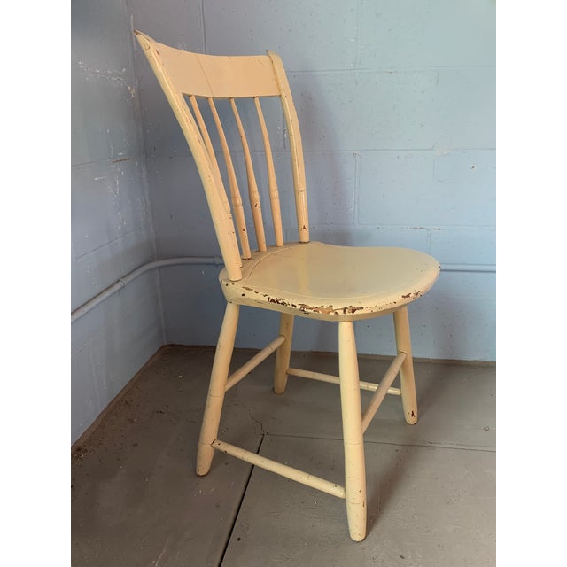 Antique 19th-Century American Primitive Spindle-Back Side Chair For Sale - Image 4 of 9
