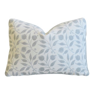 Designer Perennials Rosehips Floral Botanical Feather/Down Pillow 22" X 16" For Sale