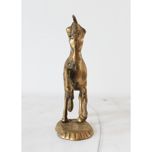 Mid 20th Century Vintage Brass Unicorn Figure For Sale - Image 5 of 10