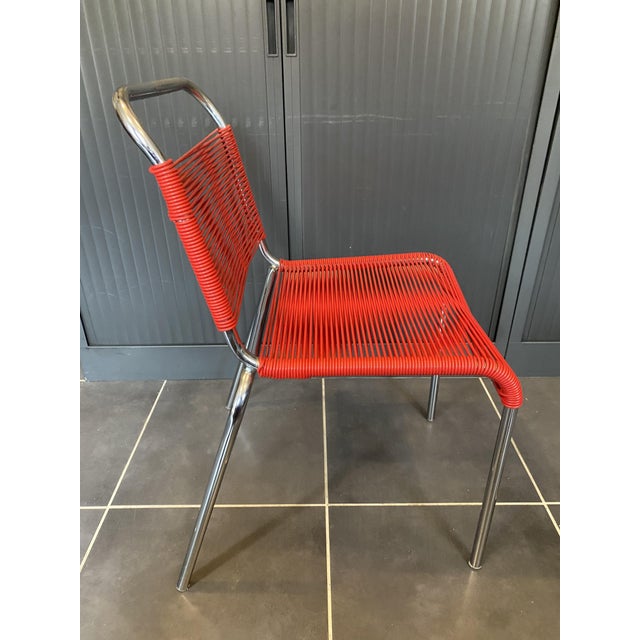 Vintage Chrome and Red Spaghetti Chair, 1960s For Sale - Image 15 of 18