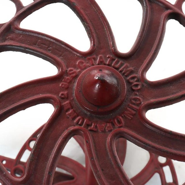 S. C. Tatum Co Cast Iron Country Store Industrial Wheel Broom Display Rack C1885 For Sale - Image 4 of 4