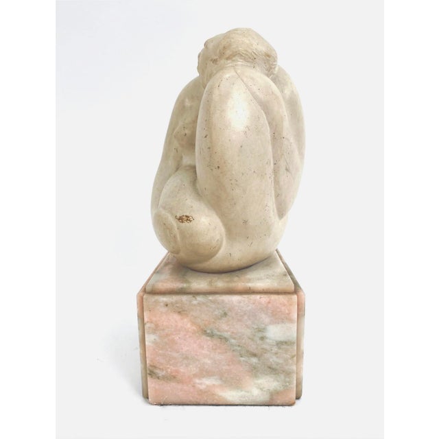 Figurative 1930s Vintage Marble & Stone Sculpture of Female Figure For Sale - Image 3 of 5