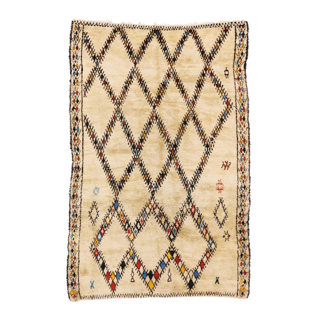 Vintage Beni Ourain Moroccan Rug - 06'07 x 10'00 For Sale