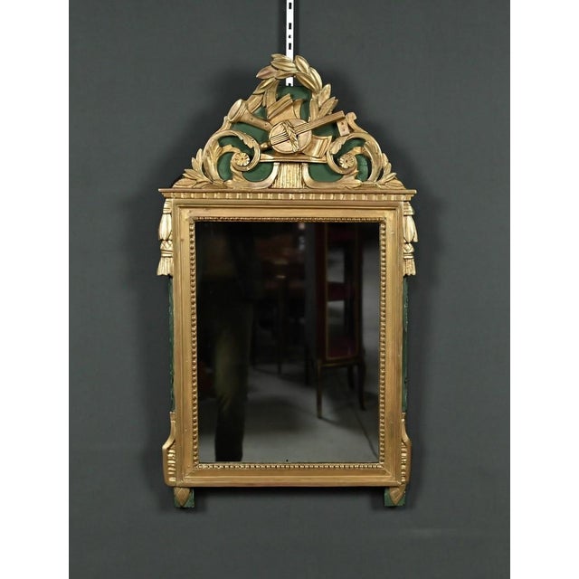 Antique Louis XVI Style Giltwood Mirror, 1890s For Sale - Image 5 of 13