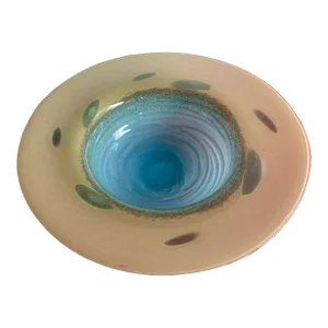 Vintage Venetian Murano Style Art Glass Centerpiece Bowl Italian Art Glass