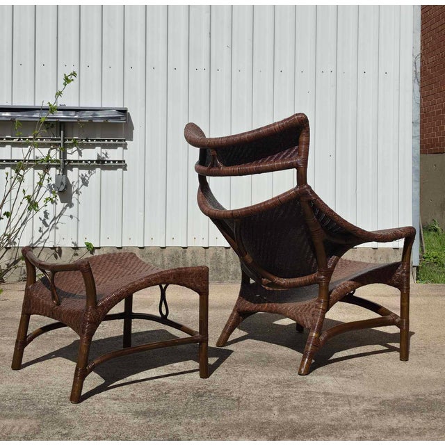 Brown Yuzuro Yamakawa Lounge Chair and Ottoman For Sale - Image 8 of 10