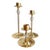 Late 20th-Century Hollywood Regency-Style Brass & Crystal Graduated Candlestick Trio, Hong Kong For Sale