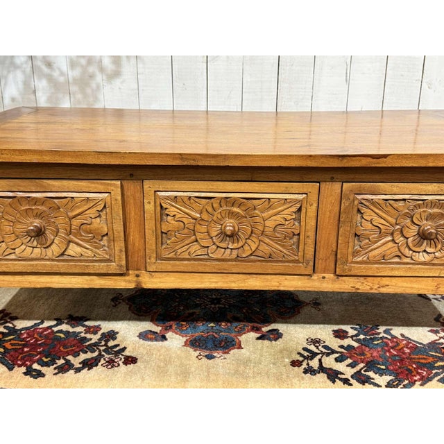 Late 20th Century Vintage Indian Teak Coffee Table, 1970s For Sale - Image 5 of 16