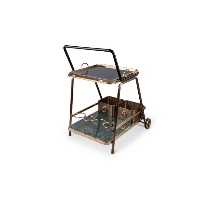 Black Decatur Bar Cart by Porus Studio For Sale - Image 8 of 12