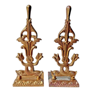 Oriental Fish Statue Brass Art Deco Koi Brass Pair MCM