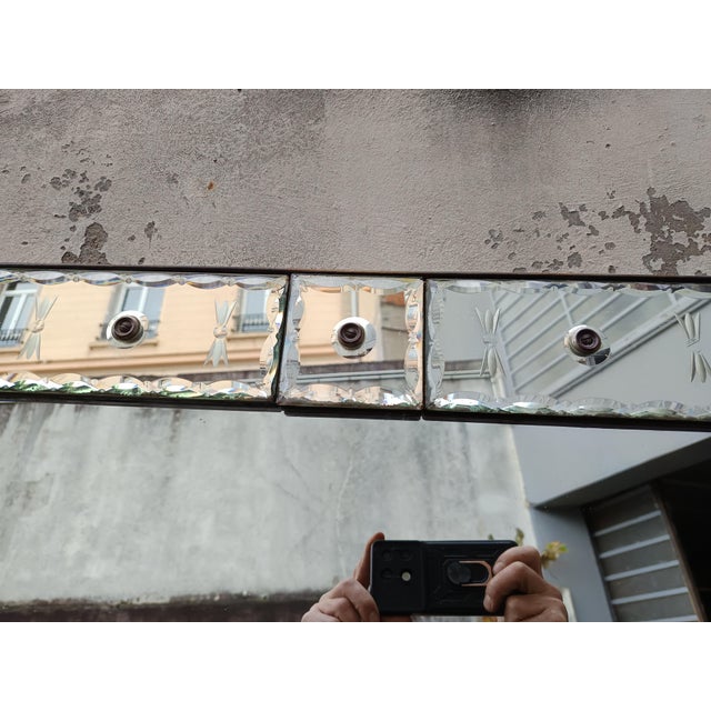 Large Venetian Bistro Mirror with Bubbles For Sale - Image 17 of 18