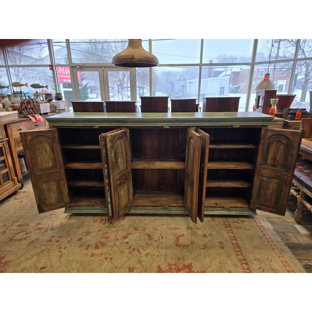 Reclaimed Wood Cabinet With Shelves, Storage, 92" Long. For Sale - Image 14 of 15