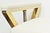 Brass Mid Century Modern 3 Legged Bench With Two Metals and Off White Upholstery, Restored, 1950's For Sale - Image 8 of 11