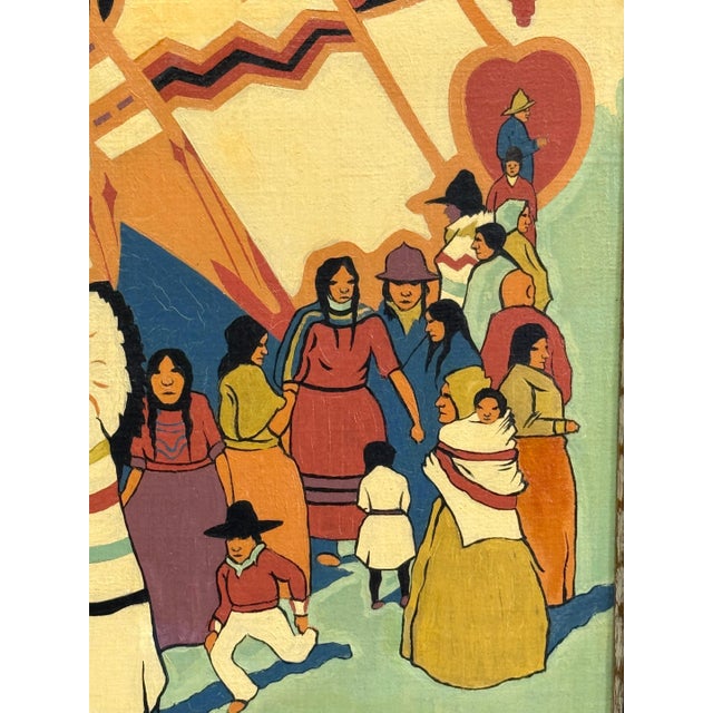 Wood Joseph Bidzinski (American, 20th C.) Native American Ceremonial Procession, 1950 For Sale - Image 7 of 13