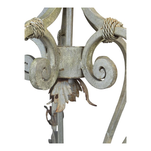 Early 20th Century Wrought Iron Chandelier 36" For Sale In New York - Image 6 of 11