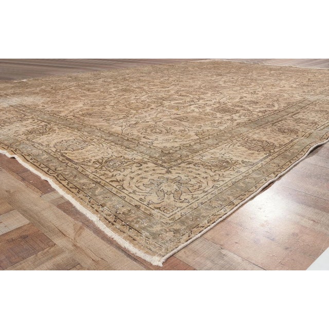 Textile Mid 20th Century Rustic Vintage Persian Tabriz Rug, 11'02 X 15'06 For Sale - Image 7 of 10