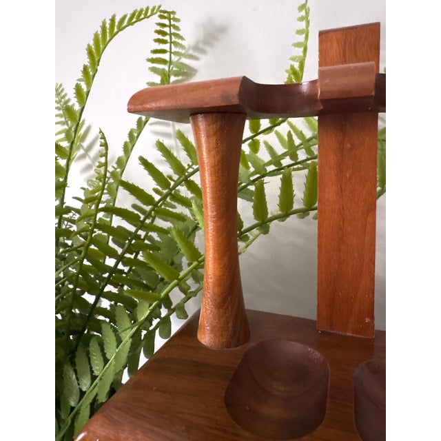 Mid-Century Modern Mid-Century Decatur Industries Walnut 36-Pipe Display Rack For Sale - Image 3 of 12
