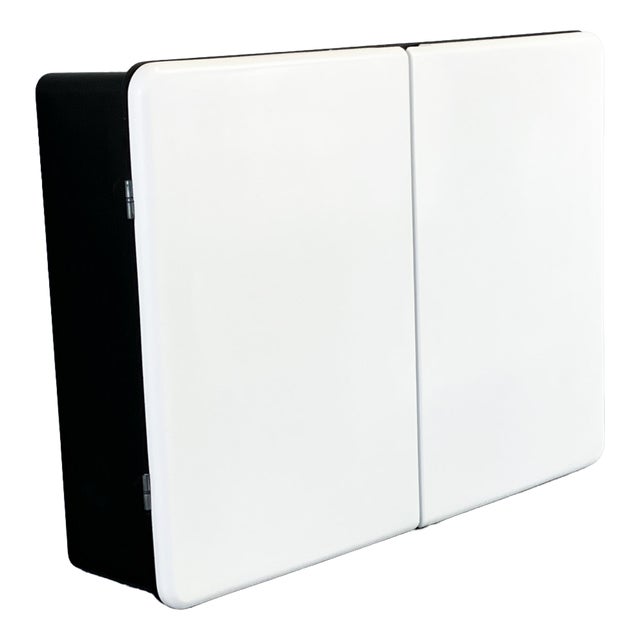 Space Age Bathroom Cabinet in Black and White, 1970s For Sale
