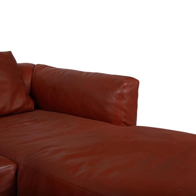 Animal Skin Leather Corner Sofa and Ottoman from Walter Knoll, Set of 2 For Sale - Image 7 of 18