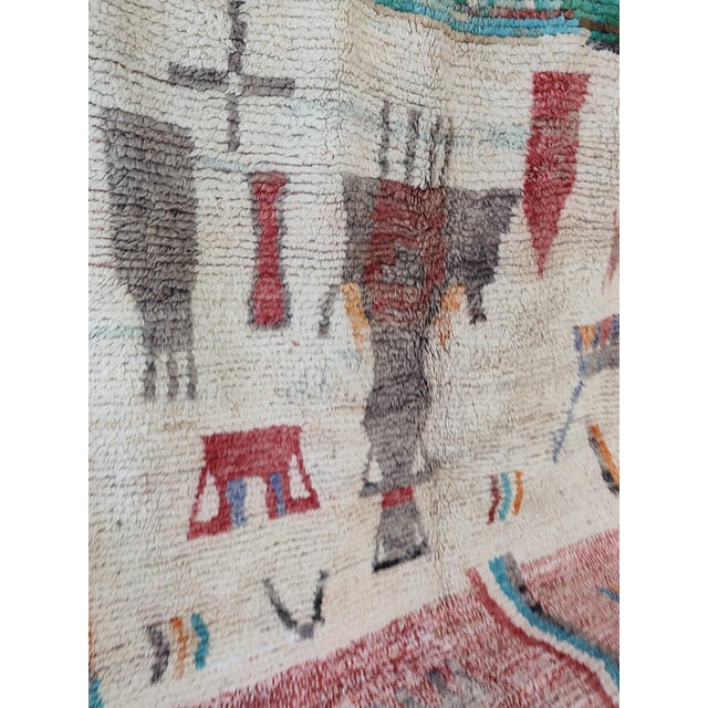 Tribal Boujaad Tribal Burgundy Wool Moroccan Area Rug For Sale - Image 3 of 13