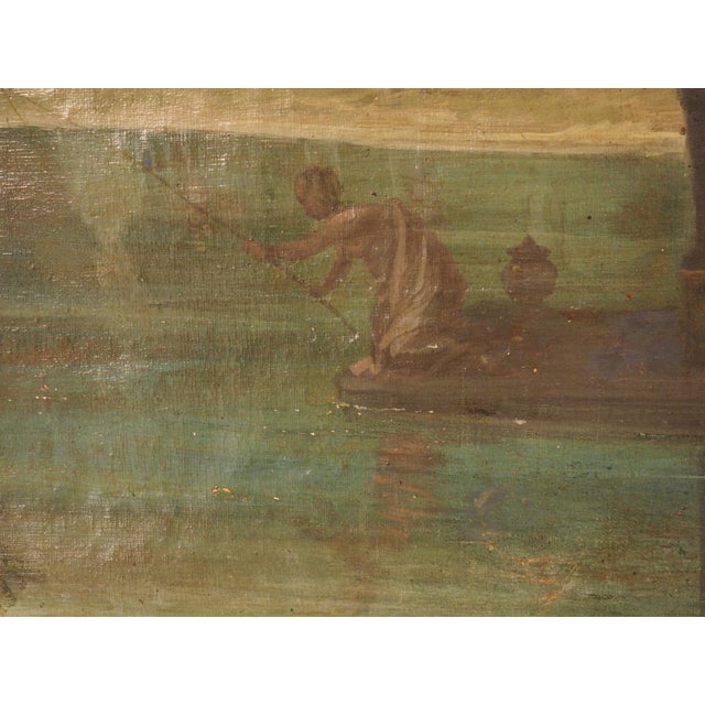 Sky Blue A Rare and Monumental 18th Century Italianate Landscape Oil on Canvas by Dutch Old Master W. Troost the Elder (1684-1752) For Sale - Image 8 of 18