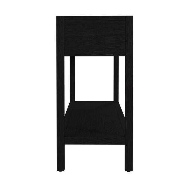 2020s Lark 65 in. W Rectangular Wood 3 Drawer Console Table with Lower Open Shelf, Washed Black For Sale - Image 5 of 8