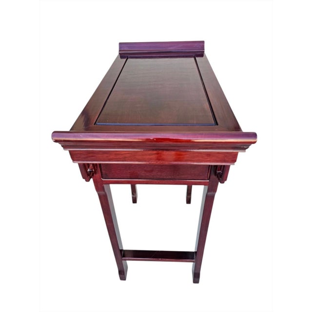 Mid 20th Century Chinese Rosewood Altar Style Console Table For Sale - Image 4 of 17
