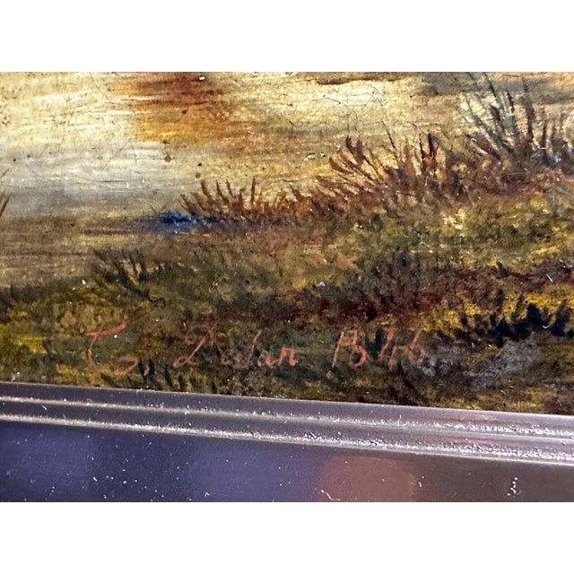 Charles Desan, Landscape with Cattle, 1846, Oil on Canvas, Framed For Sale - Image 9 of 11